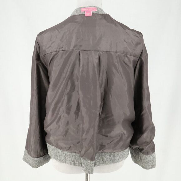 Charlotte Tarantola Jacket Womens XL Gray Wool Blend Lined Swing Trapeze Pleat - Picture 12 of 13